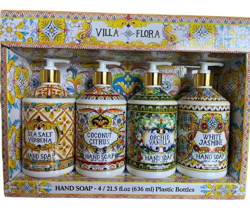 Villa Flora Jabón Líquido Para Manos 4pack 4 Aromas