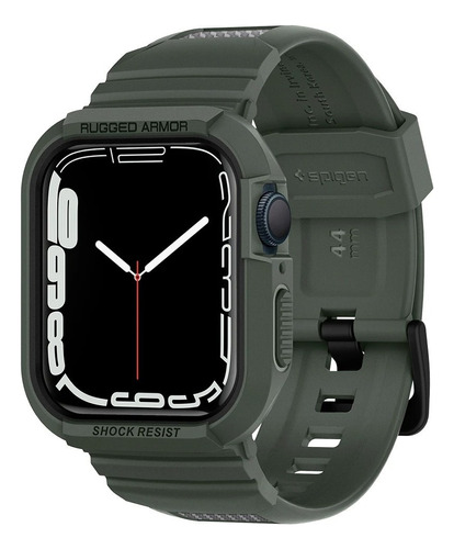 Case Y Correa Spigen Para Apple Watch 4 5 6 Se 1/2 44mm Verd