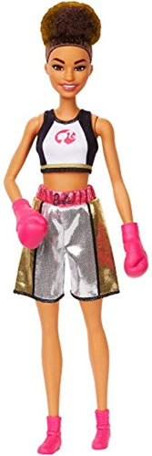 Muñecas Barbie Boxer Brunette Doll With Boxing Outfit