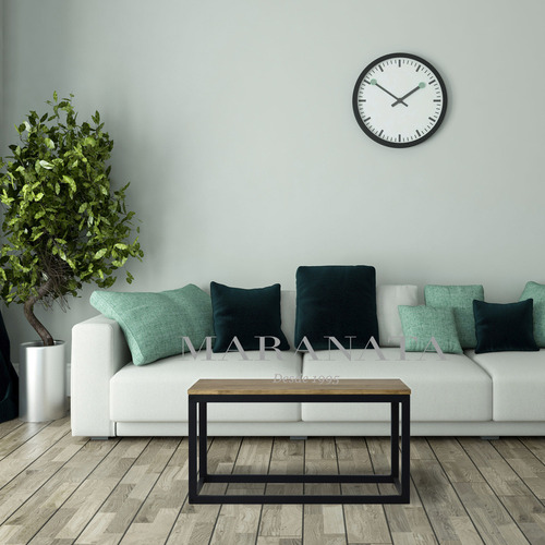 Mesa De Centro Estilo Industrial Rectangular Fierro, Madera