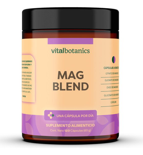 Mix De Magnesio Y Curcuma Con 120 Cápsulas | Vitalbotanics