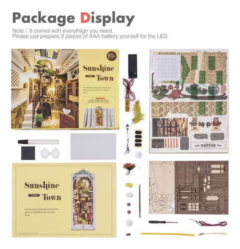 Kit De Sujetalibros Diy Book Nook Kit, Estantería Con Insert