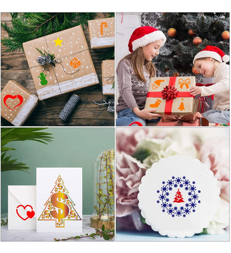 Plantillas De Navidad Reutilizables De 12 Piezas, Plantilla