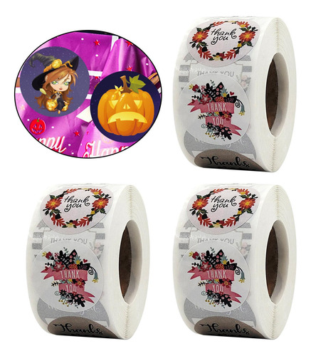 6x Sello De Halloween Etiqueta Autoadhesiva Etiquetas De