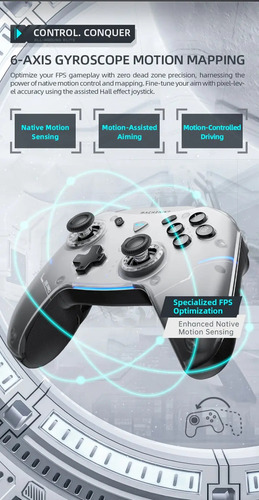 Controle Sem Fio Machenike G5 Pro Rgb Hall Effect Preto