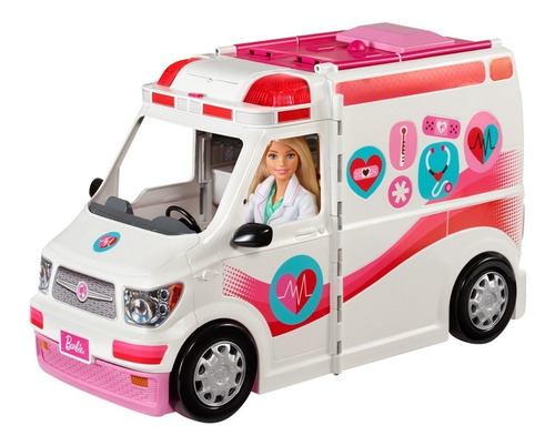 Barbie Hospital Móvil Con Luces Y Sonidos Ambulancia Mattel