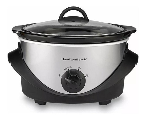 Imagen 1 de 3 de Olla eléctrica Hamilton Beach 33141 de cerámica negra 120V 60Hz 4 qt