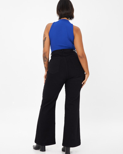 Jeans Oxford Elastizado De Mujer Tiro Alto Talles Especiales