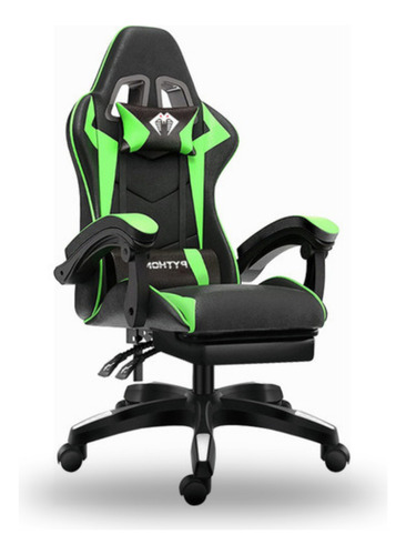 Cadeira Gamer Ergonômica W3 Python Fly Pro Cor Verde Material Do Estofamento Couro Sintético