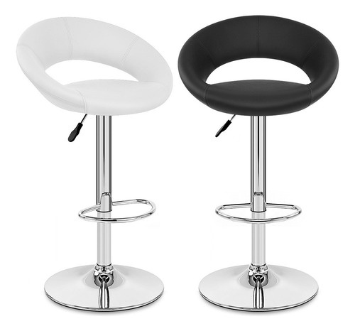 Silla Alta Premium Bar Desayunador Cómoda Estructura De La Silla Cromado Asiento Negro Diseño De La Tela Aquacel