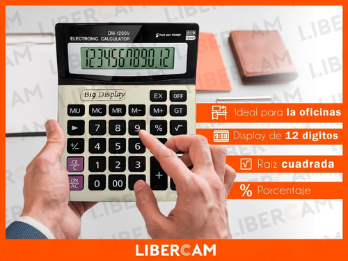 Imagen 7 de 10 de Calculadora Electronica 12 Digitos Cubierta Display Grande