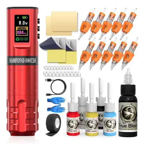Kit De Pistola De Tatuaje Wormhole Wtk284 Wireless Professio