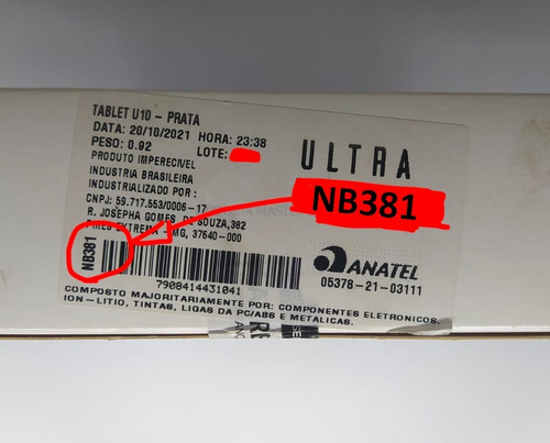 Tela Touch Tablet Multilaser Ultra U10
