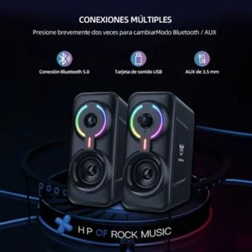 Imagen 2 de 6 de Parlante Gamer Onikuma L6 Rgb Usb, Bluetooth Y Aux