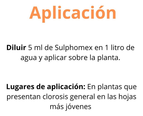 Imagen 2 de 3 de Fertilizante Azufre Nitrógeno- Omex Sulphomex 100 Ml