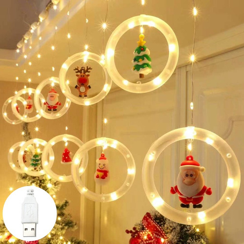 Para Aplicável A Navideñas De Ventana 3d Novedad Luces
