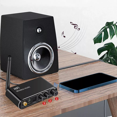 Convertidor De Audio Digital Analógico Óptico Bluetooth
