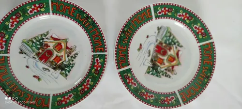 12 Platos De Postre Navideños (Usado)