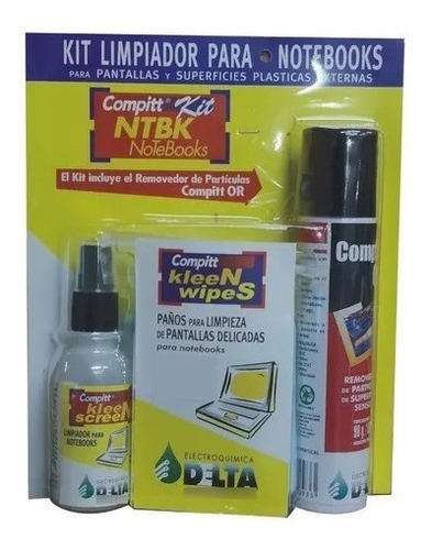 Imagen 1 de 5 de Kit De Limpieza De Pantallas Para Notebook - Delta