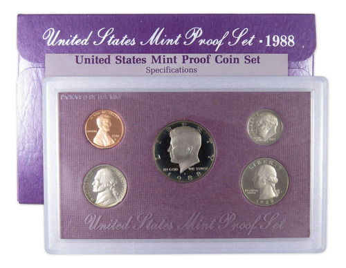 Robmar-usa-estuche Con Emisión 5 Del Añ0 1988 Proof.ceca S