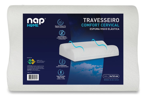 Travesseiro Cervical Comfort Nasa Ortopédico Anatômico - Nap