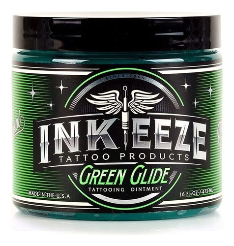 Crema Para El Cuidado Del Tatuaje Green Glide 16 Oz Inkeeze