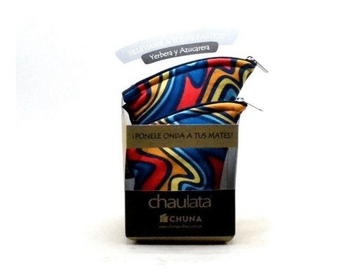 Imagen 3 de 3 de Set Mate Chau Lata Yerbera Y Azucarera + Mate Con Bombilla