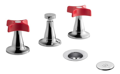 Griferia Fv Petalo Bidet Rojo-cromo 0295/m3-rc