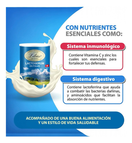 Lebasi Lactoserum Original Suizo 500 Gr 2 Pzas.