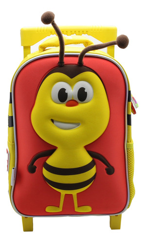 Mochila Escolar Cresko Bichi Kids Con Rueditas Infantil Color Rojo Diseño de la tela Liso