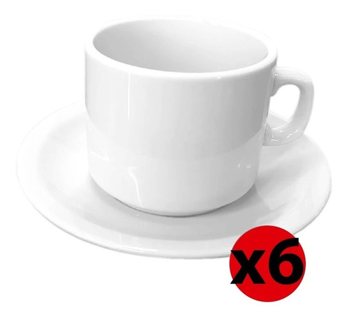 Set X6 Taza De Te Con Plato Vajilla Germer Gastronomico