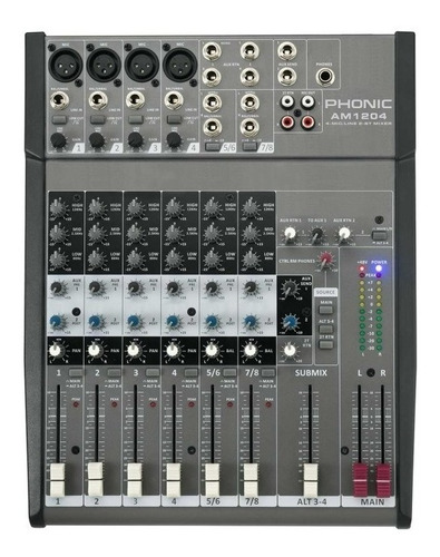 Phonic Am1204 Mixer 4 Mic 2 Stereo Phantom