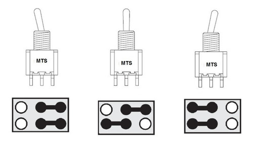 Imagem 6 de 6 de Chave Mini Switch Toggle 3 Posições On/on/on 6 Terminais
