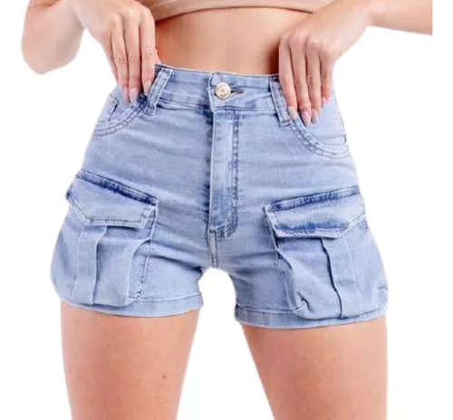 Shorts De Mujer Cargo Elastizado Tiro Alto Temporada Verano