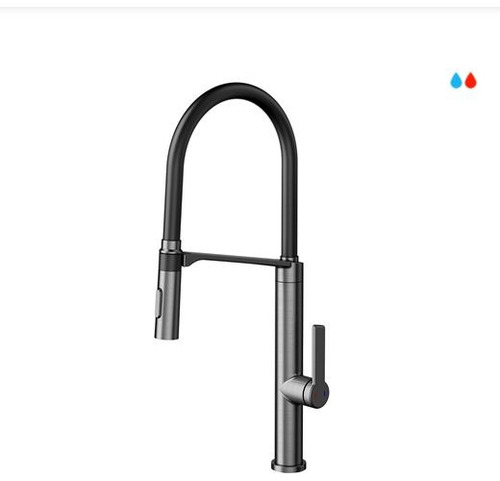 Torneira Cozinha Monocomando Docol Doc Grafite Escovado Cor Preto