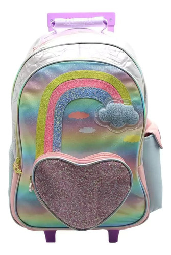 Cresko Mochila Love Con Carro 18 Pulgadas Ck806 Color Multicolor Diseño de la tela Estampada