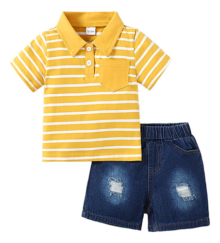 Conjunto De 2 Piezas De Ropa Polo Para Niños Pequeños, Panta