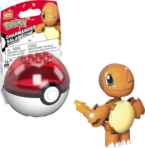 Pokémon Charmander Pokebola - Mega Construx - Mattel