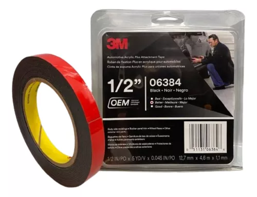 Cinta Doble Faz Automotriz Marca 3M 1/2 Pulgada 4,6 Metros