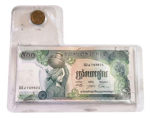 Billete Con Moneda En Blister De Camboya Año 1991
