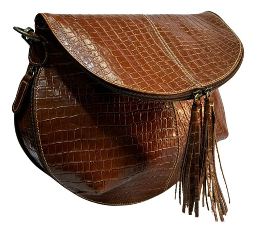 Bolsa Bandolera De Piel Croco 176  Mujer