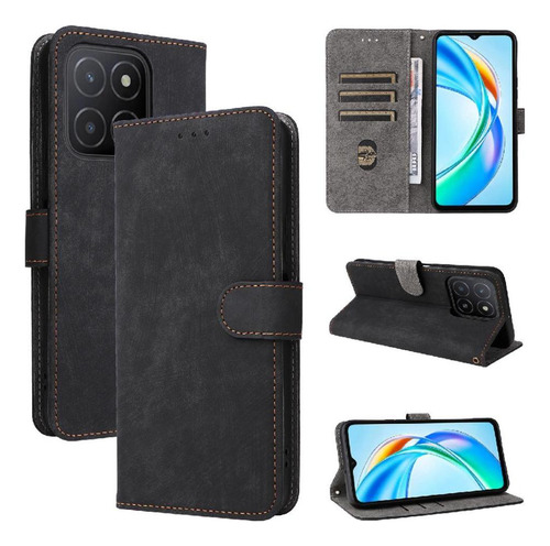 Funda For Honor X5b Plus 4g Cierre Magnético Pu Cuero Flip
