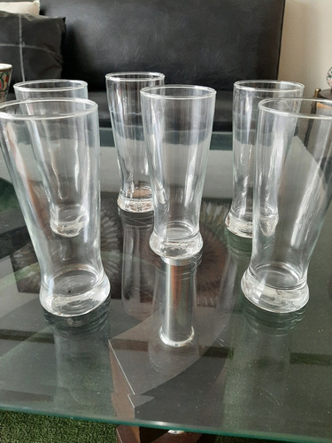 Juego De 6 Vasos De Vidrio Para Cerveza. Sin Uso