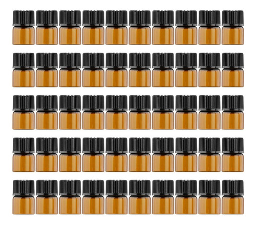 50 Piece Mini Amber Glass Vials, Screw Cap