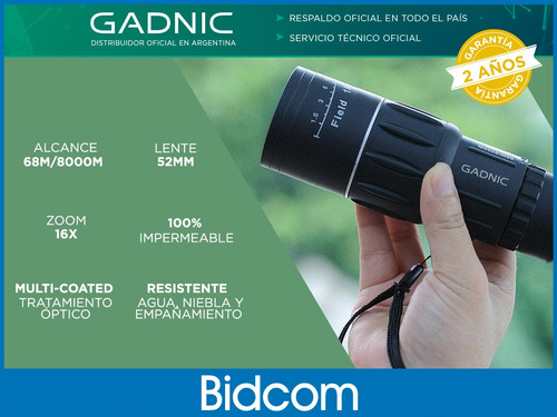 Imagen 2 de 9 de Monocular Gadnic 16x52 Compacto Definicion Alcance Lentes