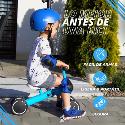 Rideez C Bicicleta De Equilibrio Entrenadora Bici de Balance Sin Pedal Bike Baby Bebe Niño Niña Chico 2 años Color Azul Acero