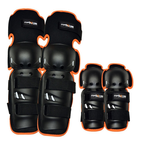 Imagem 1 de 8 de Kit Joelheira E Cotoveleira Proteçao Motocross Trilha Enduro