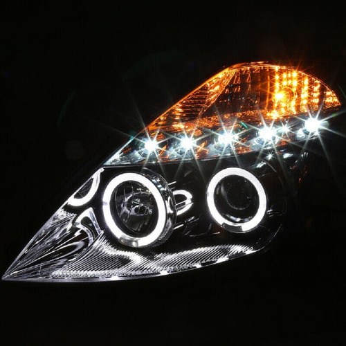 Nissan 350z 2003 - 2005 Juego Faros Ojo De Angel Fondo Cromo