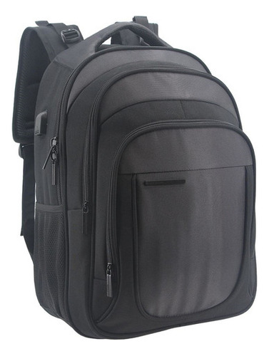 Mochila 19 Espalda Portanotebook Negra Unicross - 62.3804.1 Diseño De La Tela Lisa