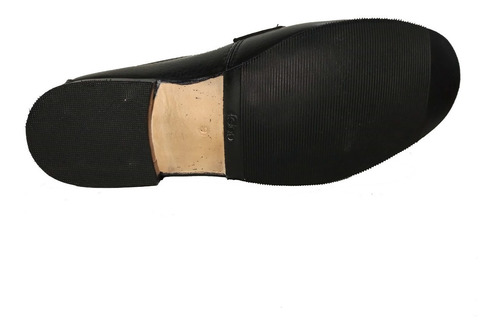 Imagen 3 de 6 de Zapato Cuero Negro Clásico Media Suela Con Cordón Hombre
